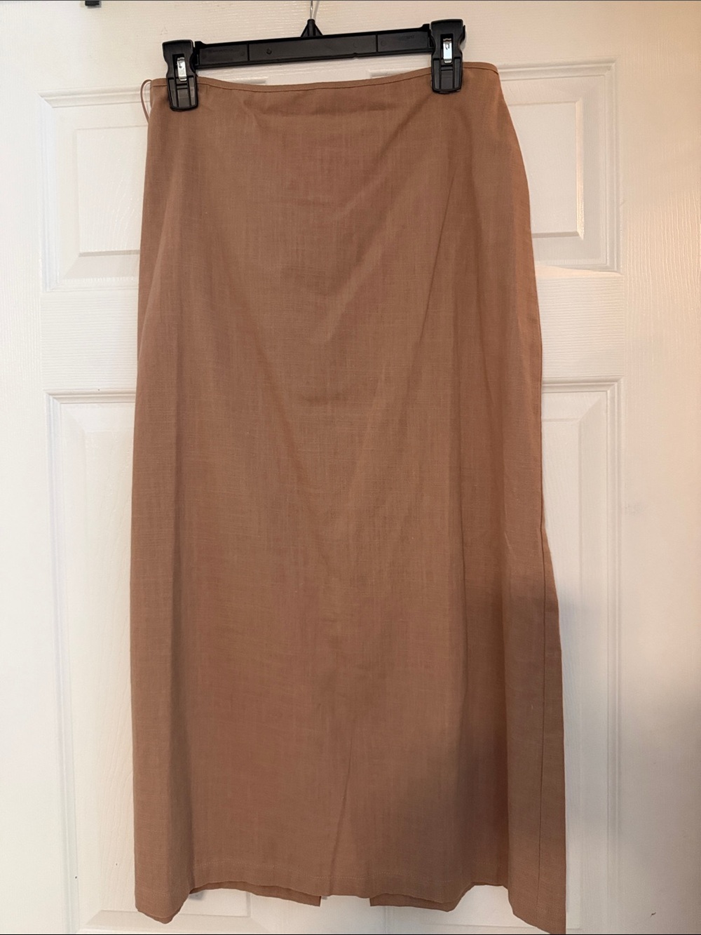Light Tan Maxi Skirt — Clean A-Line Silhouette